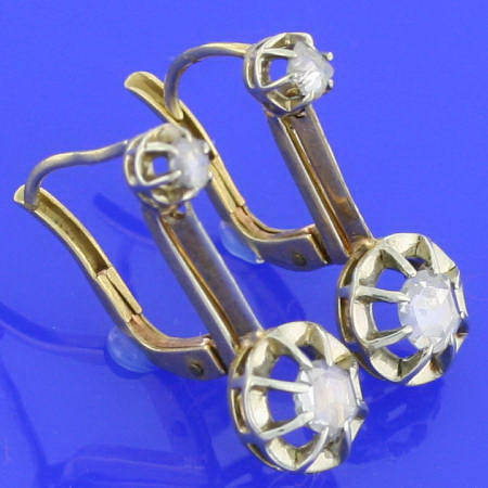 Diamond rose cut Art Deco earrings